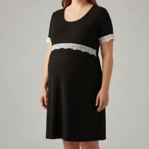 Camisón Maternal Alina - Negro