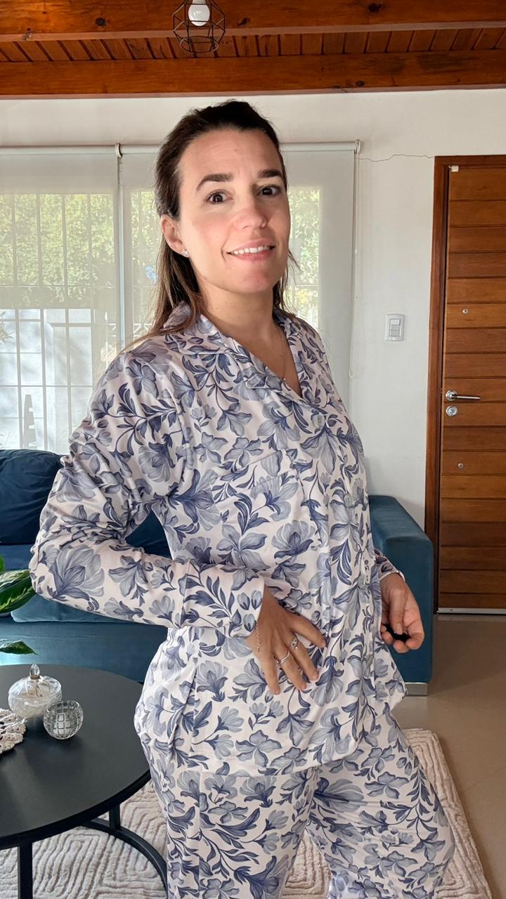 Camisero Estampado Julieta ML - Flor azul - Image 2