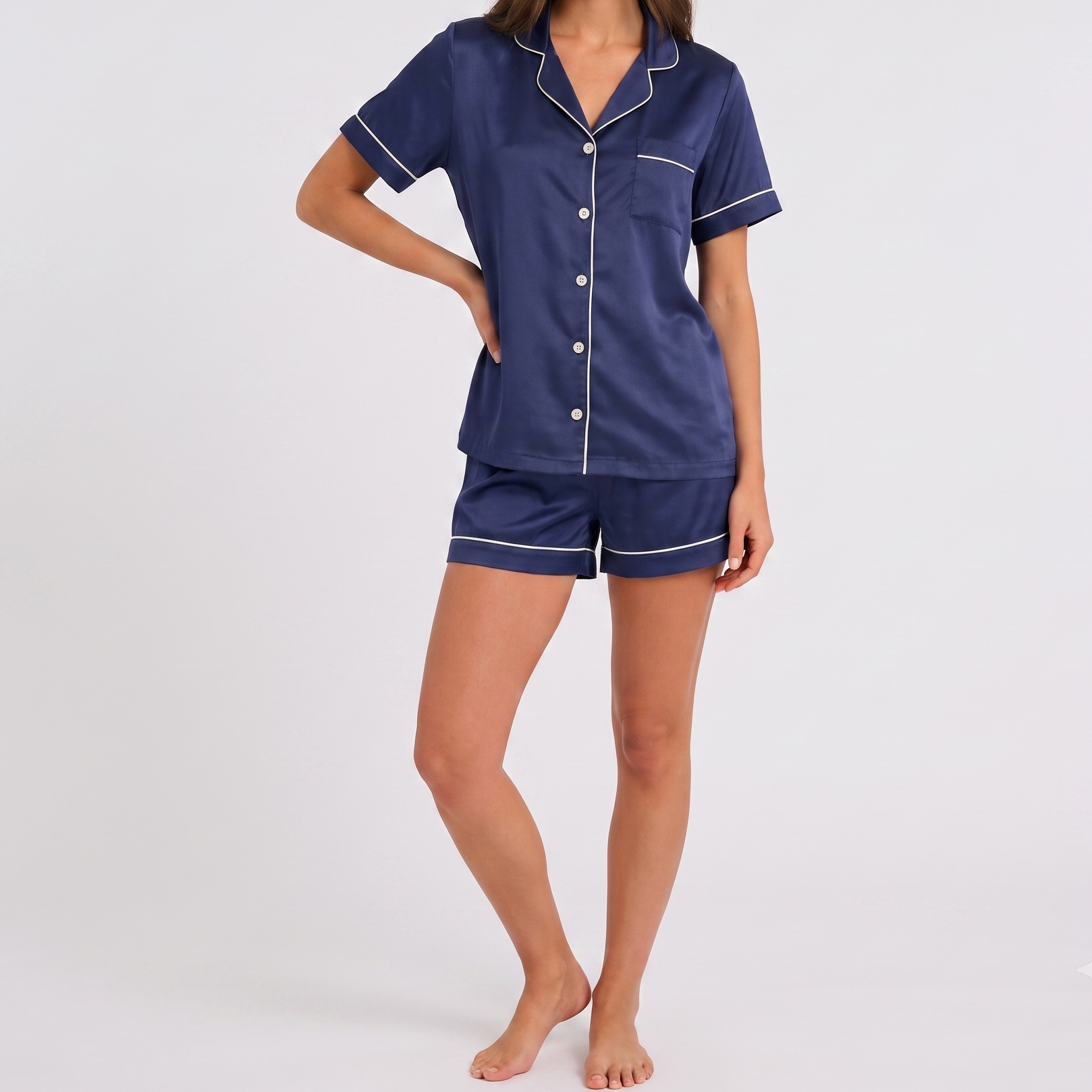 Camisero Anastasia Satén Azul - Image 3